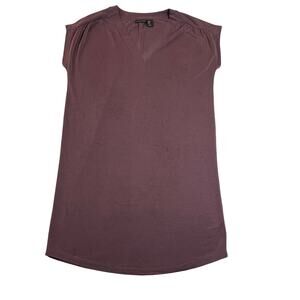 Tahari V-Neck Stretch Knee Length Shirt Dress Size Small Lightweight Casual